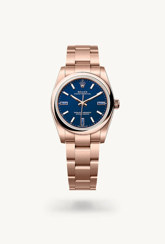 rolex Oyster Perpetual in 18 kt Everose gold, M124205-0002 - Bijoux Jamaica