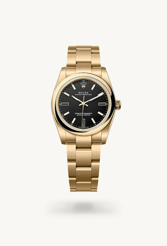 rolex Oyster Perpetual in 18 kt yellow gold, M124208-0001 - Bijoux Jamaica