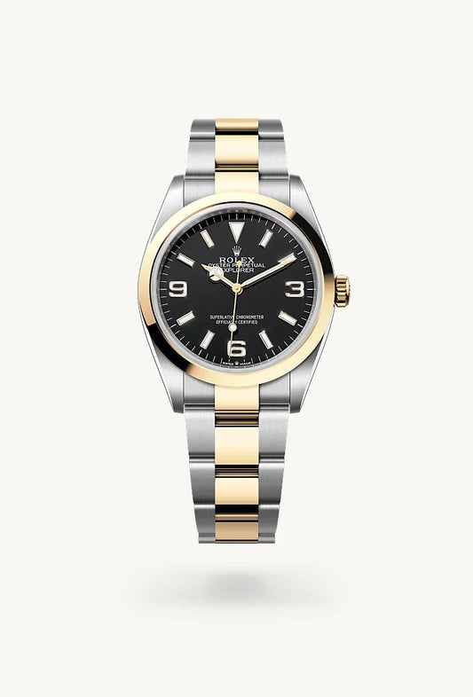 rolex Explorer in Yellow Rolesor - combination of Oystersteel and yellow gold, M124273-0001 - Bijoux Jamaica