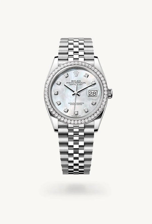rolex Datejust in White Rolesor - combination of Oystersteel and white gold, M126284RBR-0011 - Bijoux Jamaica