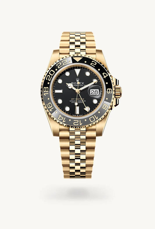 rolex GMT-Master II in 18 kt yellow gold, M126718GRNR-0001 - Bijoux Jamaica