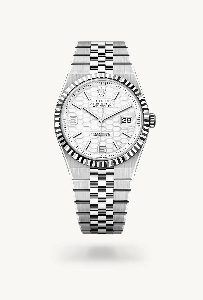 Rolex Land-Dweller 40 White Rolesor - combination of Oystersteel and white gold, M127334-0001