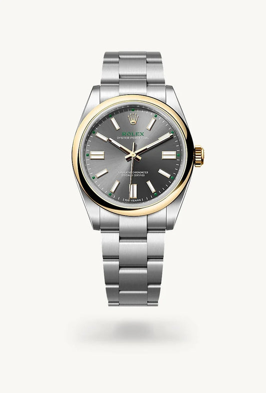 rolex Oyster Perpetual in Yellow Rolesor - combination of Oystersteel and yellow gold, M134303-0001 - Bijoux Jamaica
