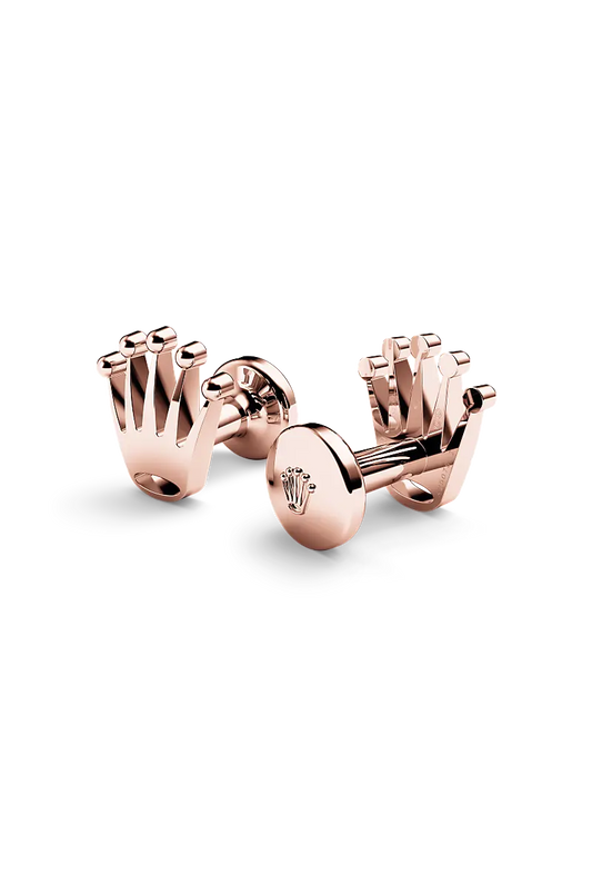 Rolex ‘Crown’ cufflinks Everose gold A1015 at Bijoux Jamaica