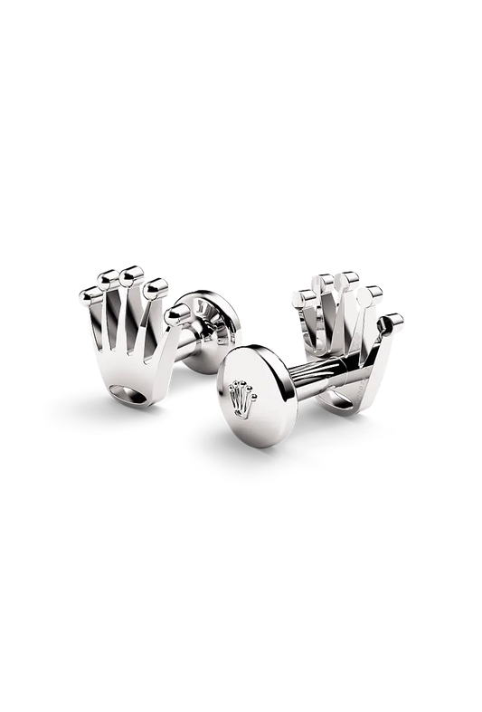 Rolex ‘Crown’ cufflinks White gold A1019 at Bijoux Jamaica