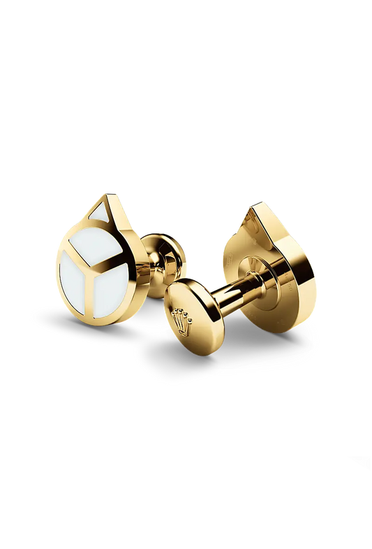 Rolex ‘Hand’ cufflinks Yellow gold and luminescent material A1028 at Bijoux Jamaica