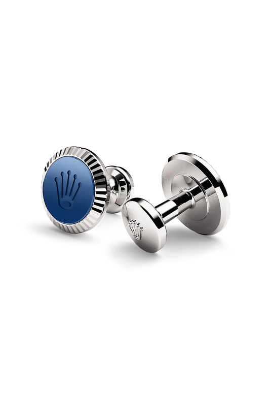 Rolex ‘Fluted’ cufflinks White gold and ceramic A1039 at Bijoux Jamaica