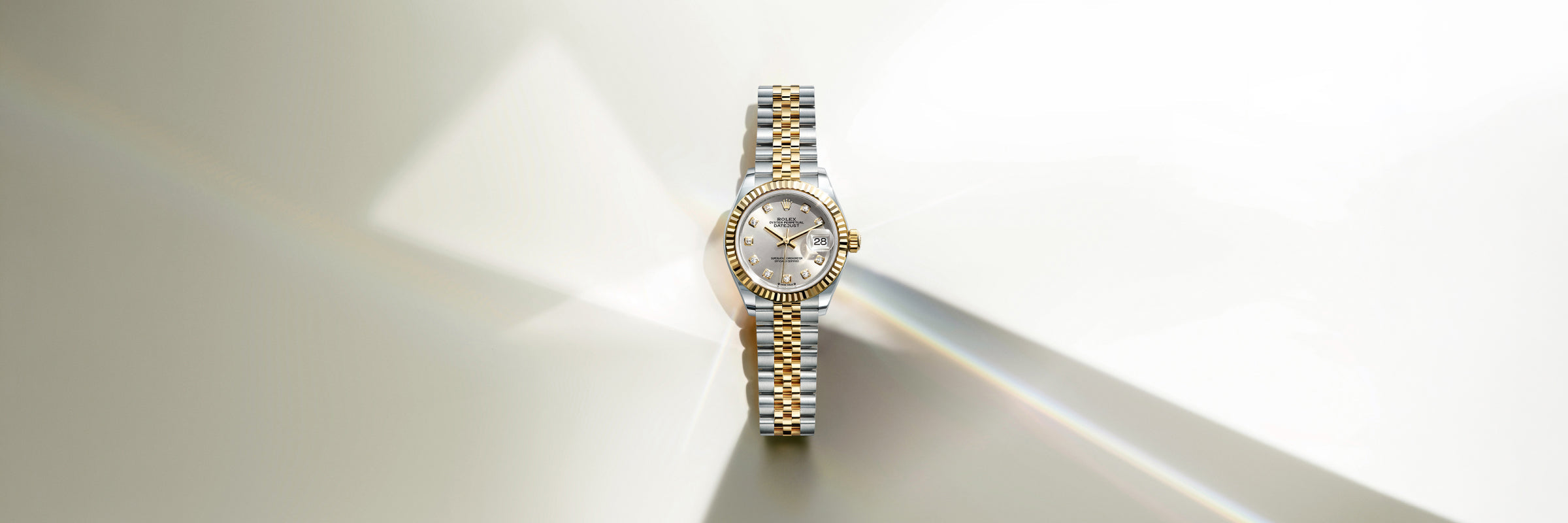 Rolex Lady-Datejust in White Rolesor - combination of Oystersteel and white gold, M279174-0020 - Bijoux Jamaica