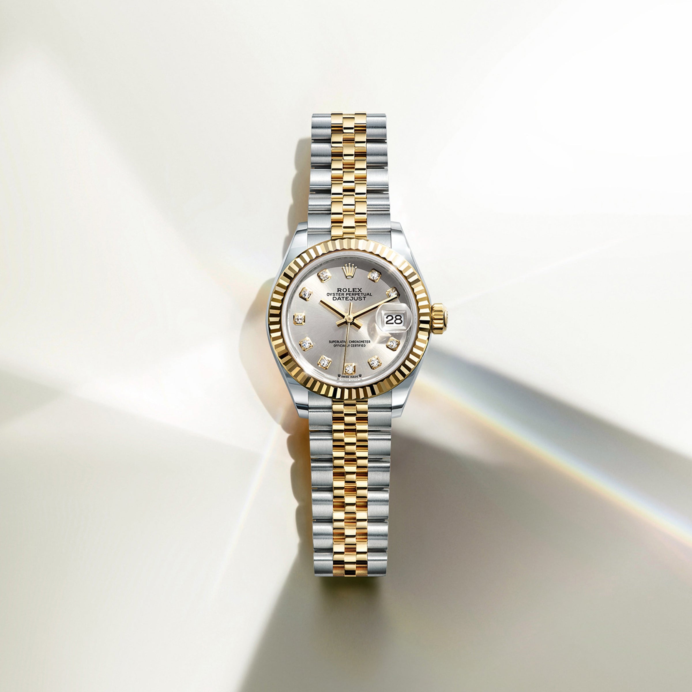 Rolex Lady-Datejust in White Rolesor - combination of Oystersteel and white gold, M279174-0020 - Bijoux Jamaica